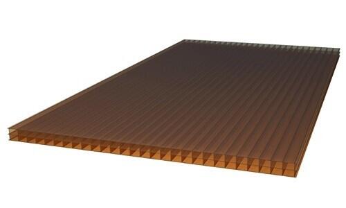 Сотовый поликарбонат 10мм бронза «SUNNEX» двухкамерный